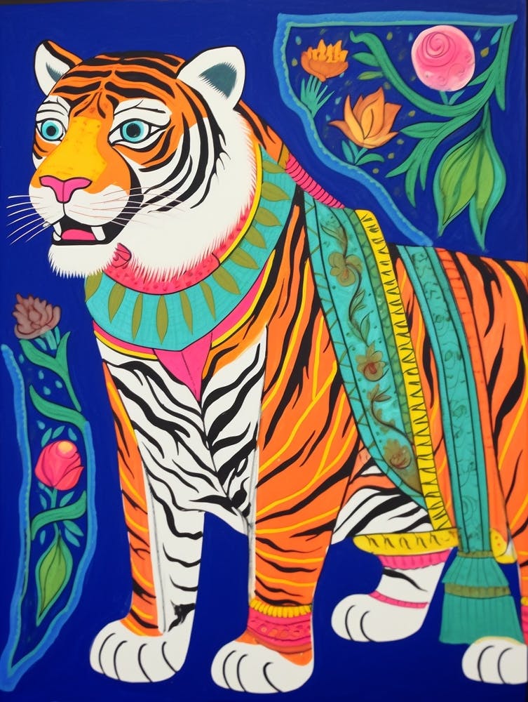 Maximalist Animal Painting Bengal Tiger 2