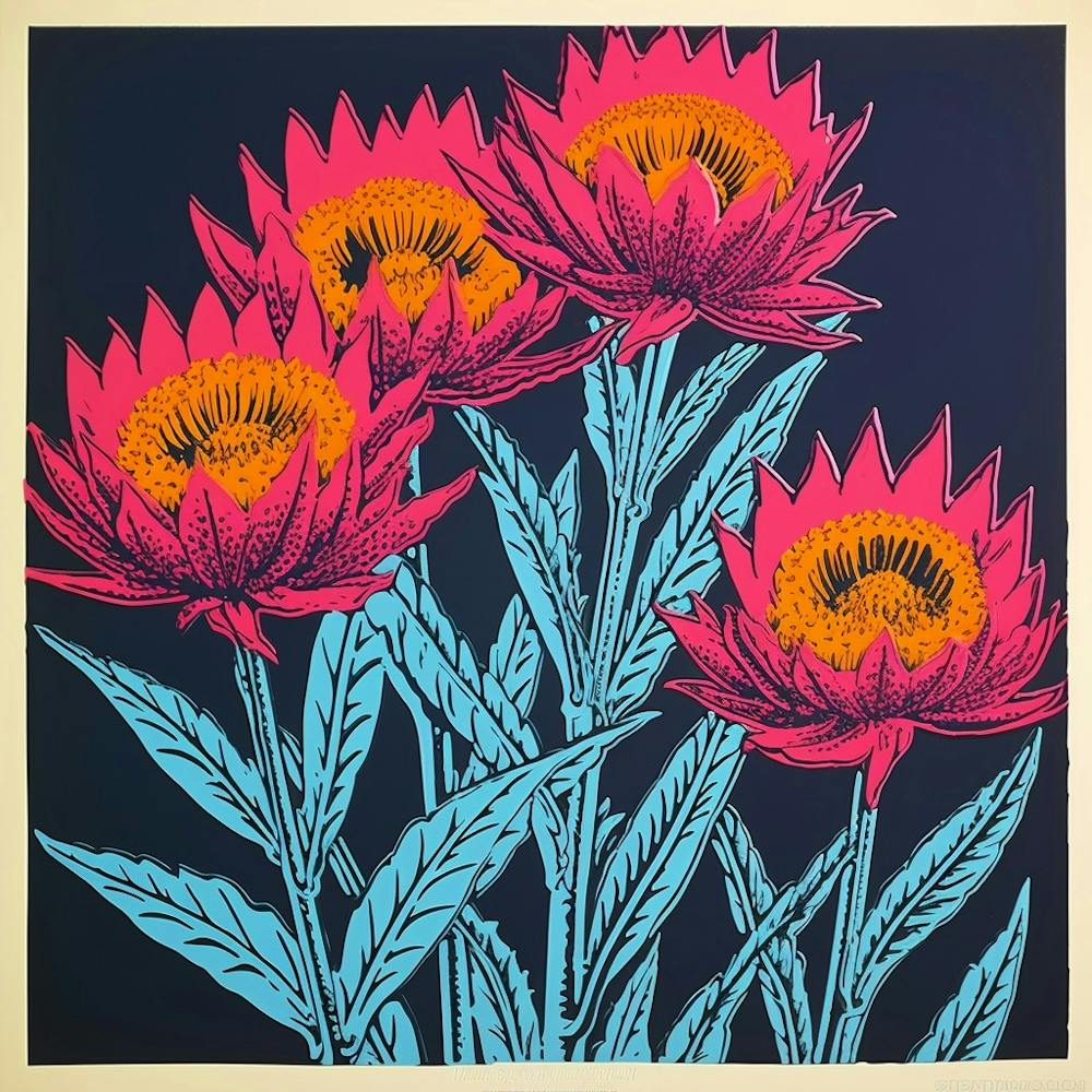 Everlasting Flower 4 Pop Art Illustration Square