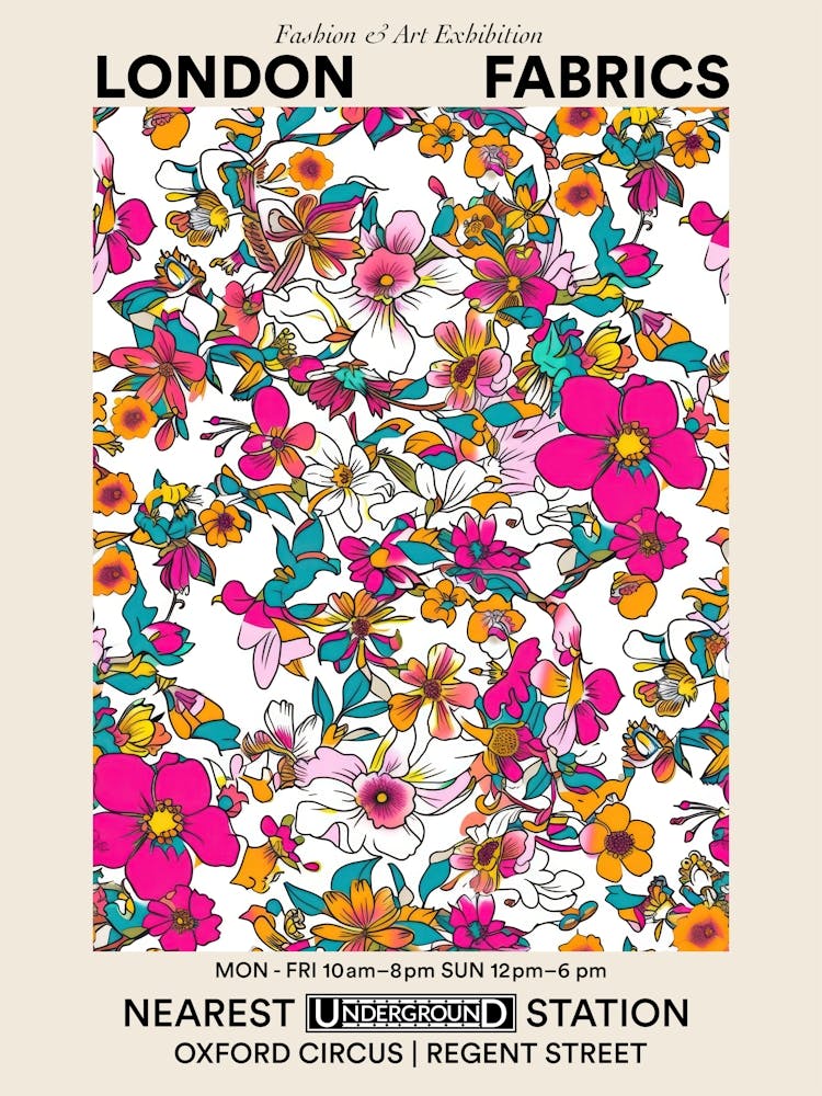 Poster Clover Chic London Fabrics Floral Pattern 3