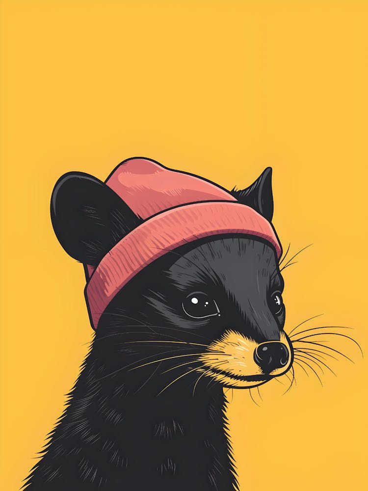 Schwarzbär mit Mütze