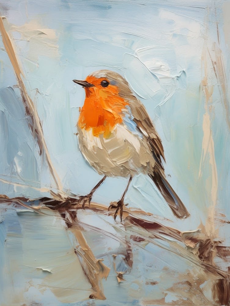 Bird Painting European Robin 2