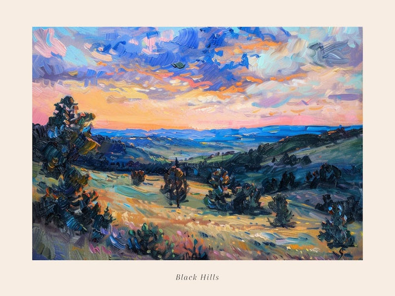 Western Sunset Landscapes Black Hills South Dakota 1 Poster