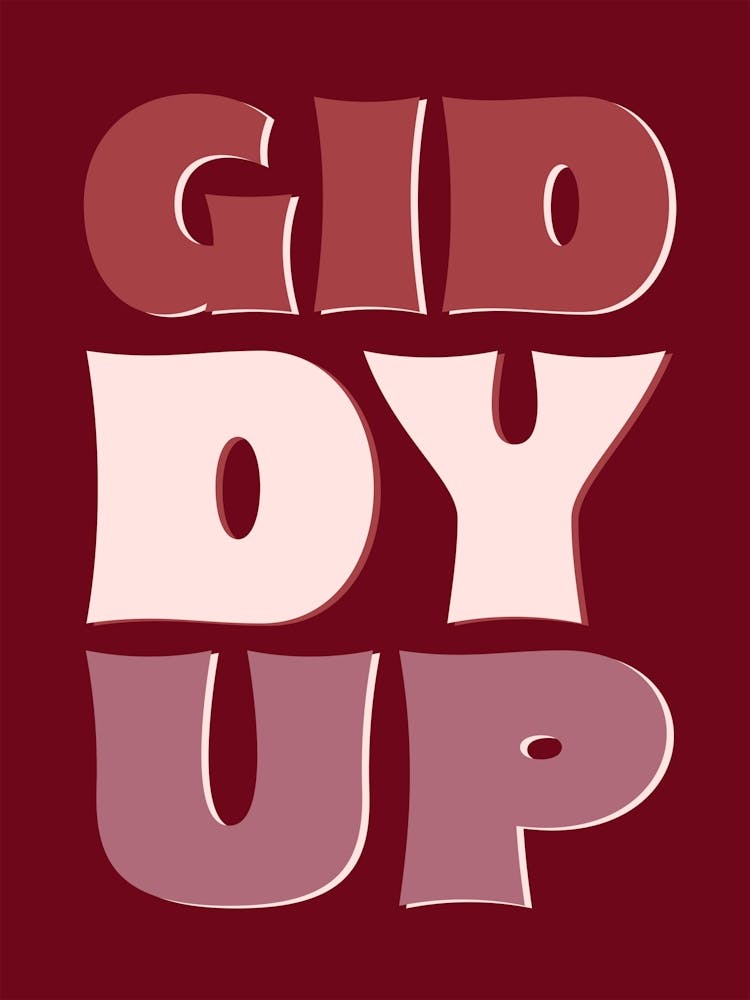 Wild West Horseback Riding Giddy Up Poster, Cowboy Wall Art, Western Rodeo Decor 1