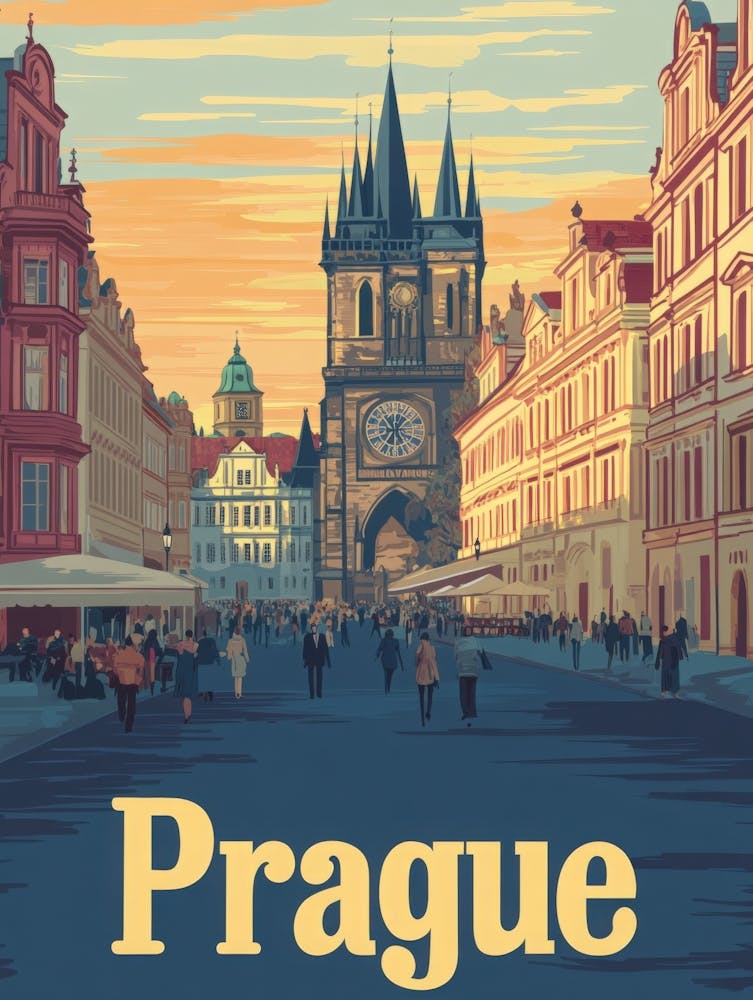 Aihrgdesign A Classic 1960s Travel Poster For Prague