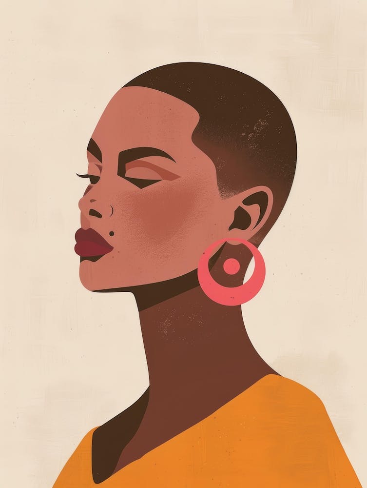 Black Woman With Earrings 11