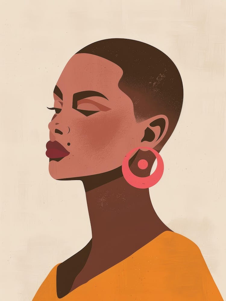 Black Woman With Earrings 11