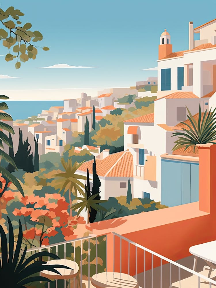 Costa Del Sol, Spanien, Grafische Illustration 1