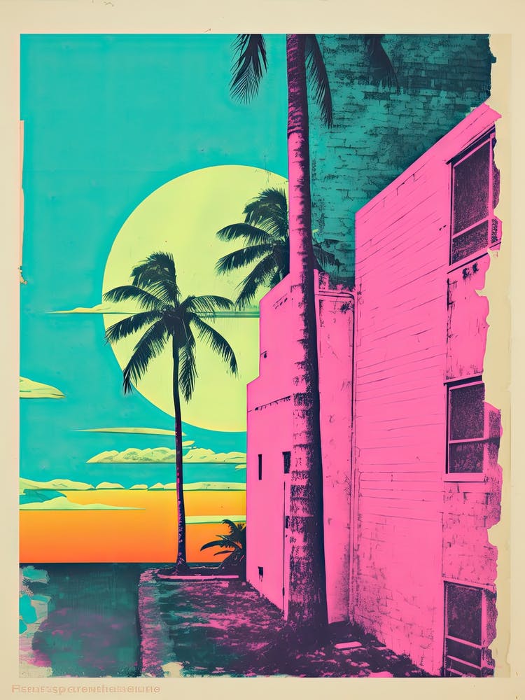 Miami In Risograph Style 2