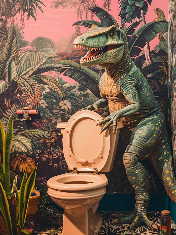 Retro Dinosaur & A Toilet 2