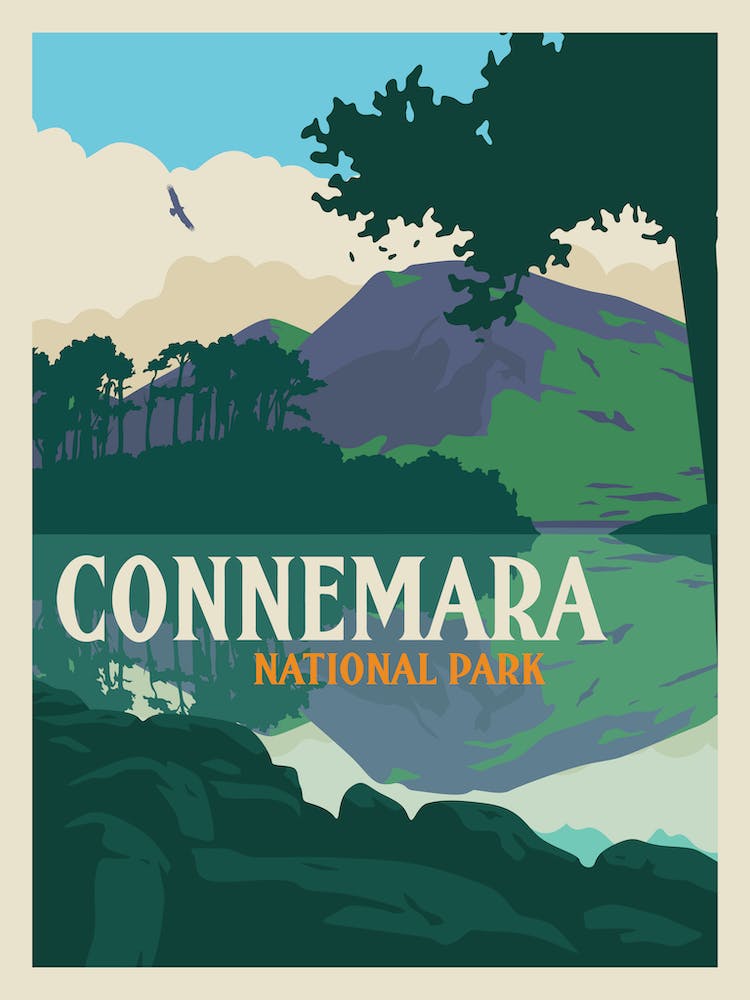 Connemara National Park Travel Poster