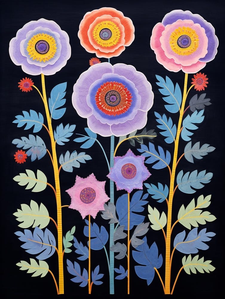Flower Motif Painting Scabiosa 4