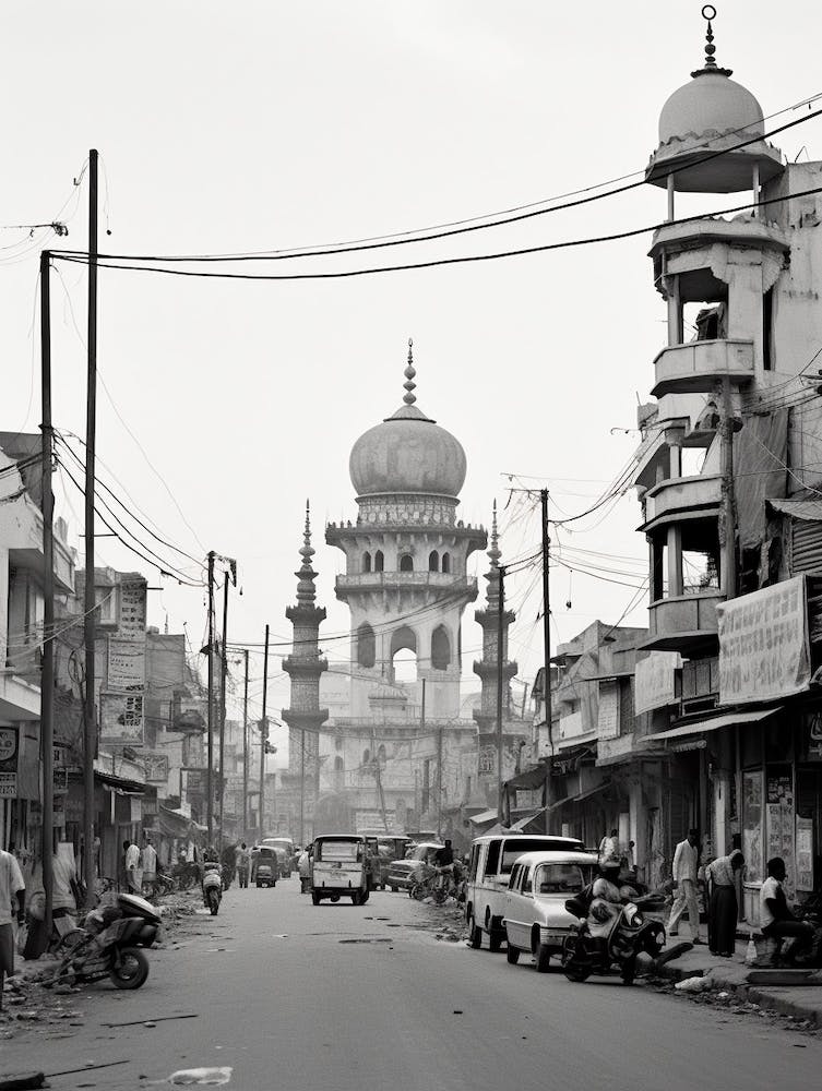 Hyderabad, Inde, Ancienne Photo Noir et Blanc 2