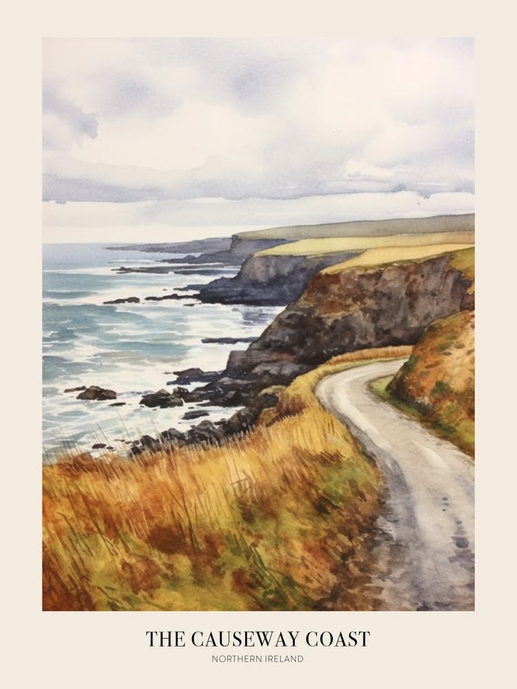 The Causeway Coast Way Northern Ireland Uk Trail Poster