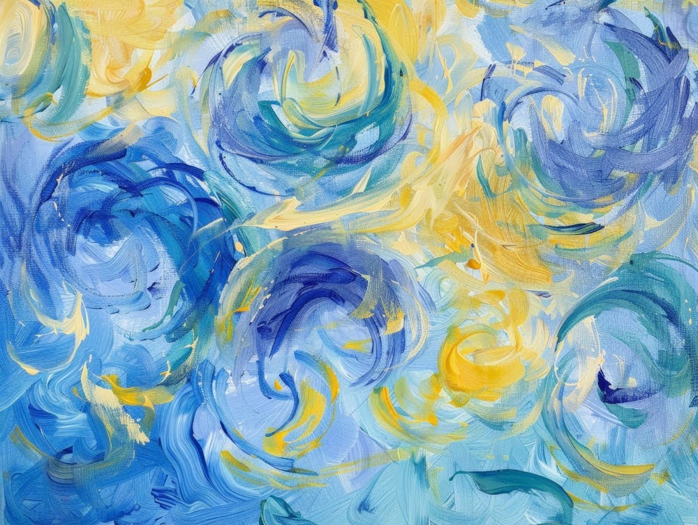 Blue And Yellow Swirls 2