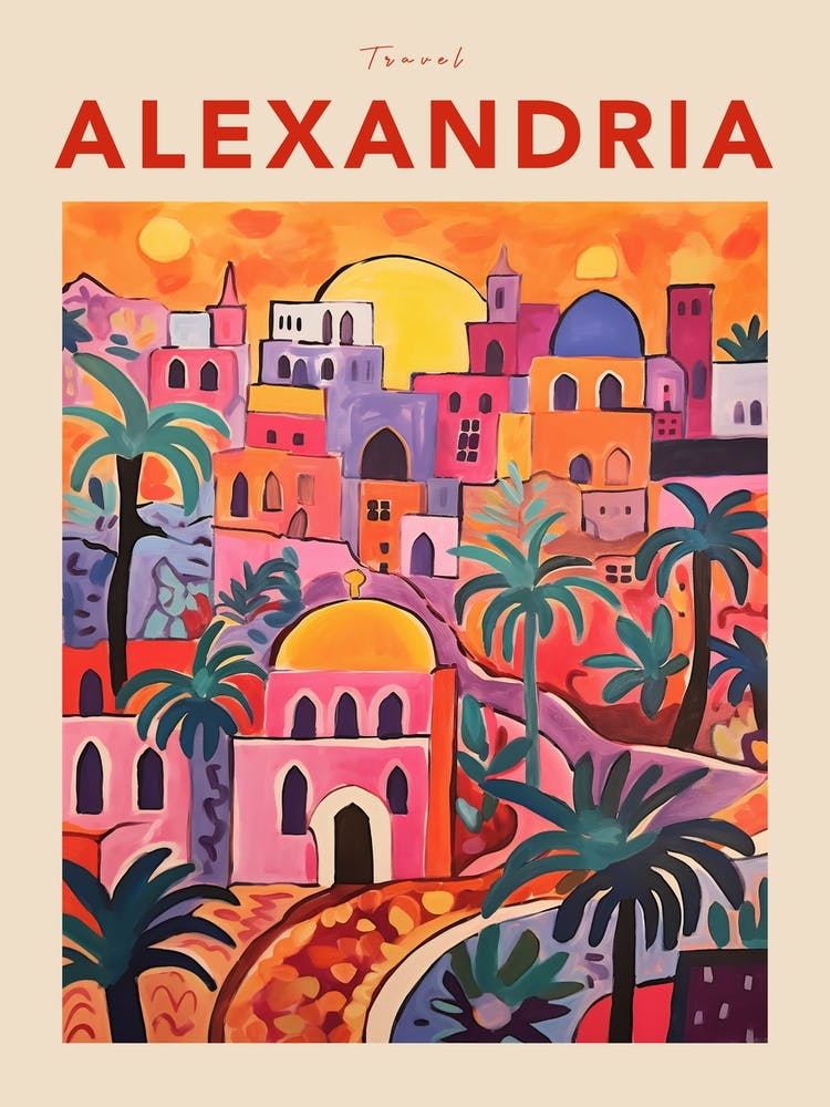 Alexandria Egypt Fauvist Travel Poster