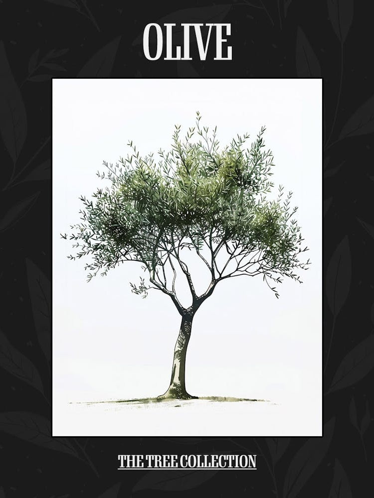 Olive Tree Pixel Illustration 4 Poster