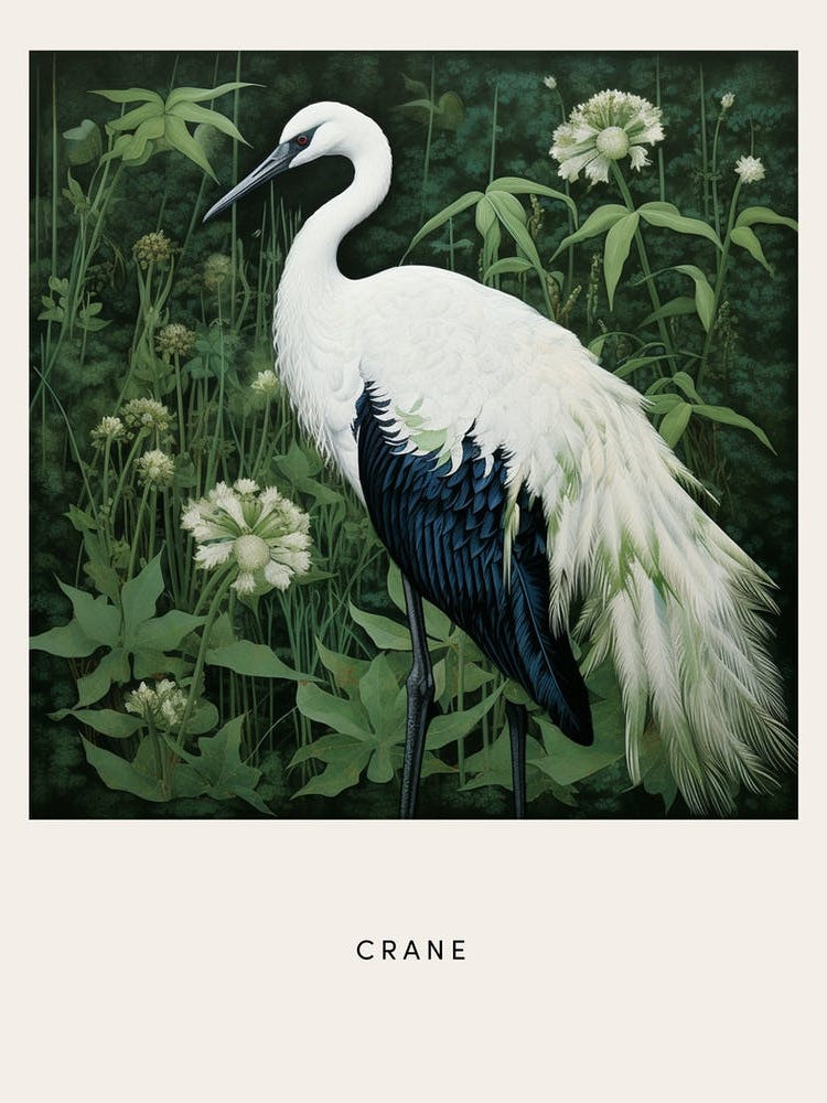 Ohara Koson Inspired Bird Painting Crane 3 Poster