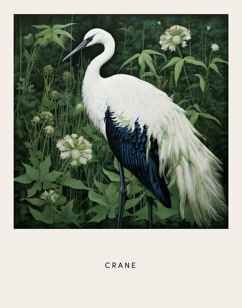 Ohara Koson Inspired Bird Painting Crane 3 Poster