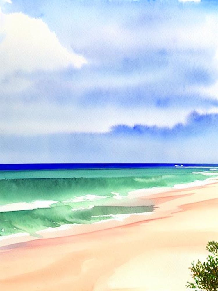 Casuarina Beach 3, Australia Watercolour