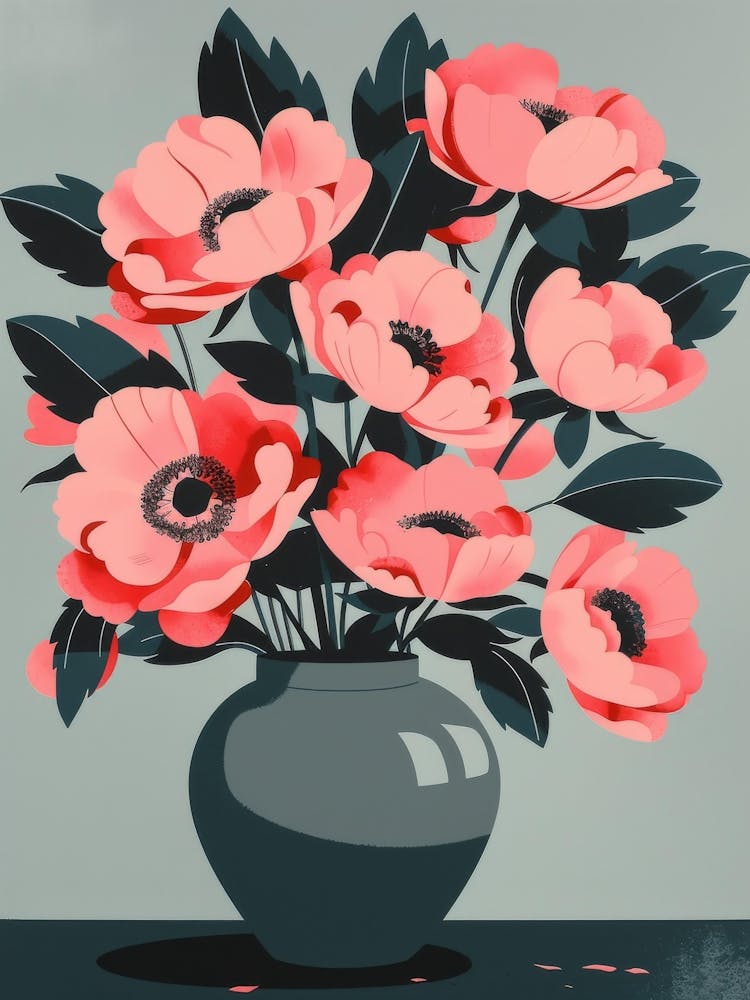 Pink Flowers In A Vase 14