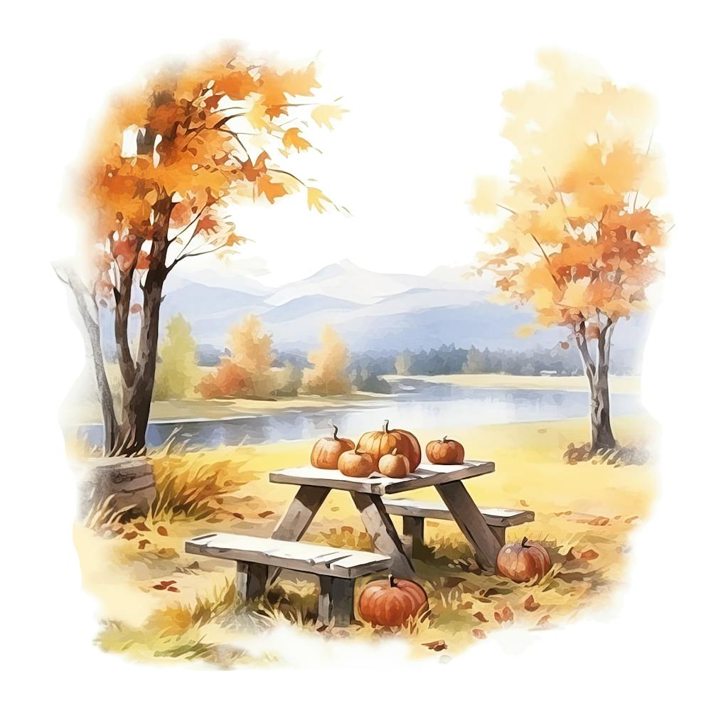 Autumn Picnic Table 3
