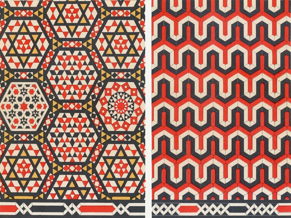 La Decoration Arabe, Plate No,72, Emile Prisses D’Avennes, Digitally Enhanced Lithograph From Own Original 1885