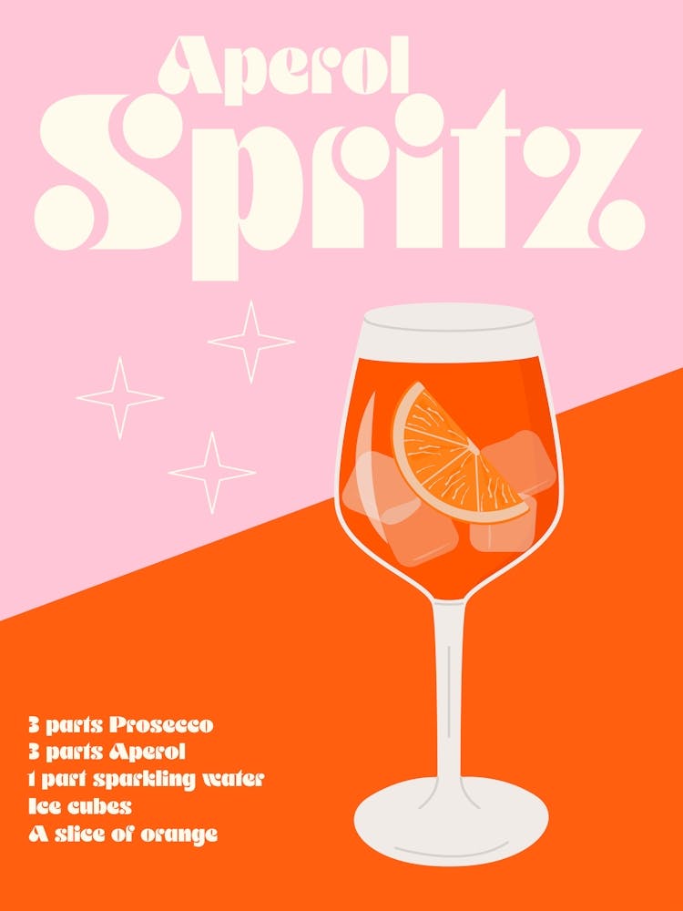 Retro Aperol Spritz Cocktail