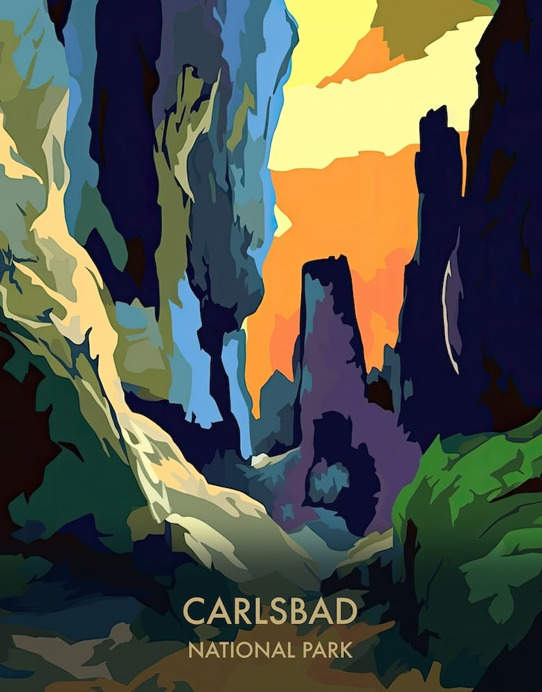 Carlsbad National Park Travel Poster Matisse Style 4