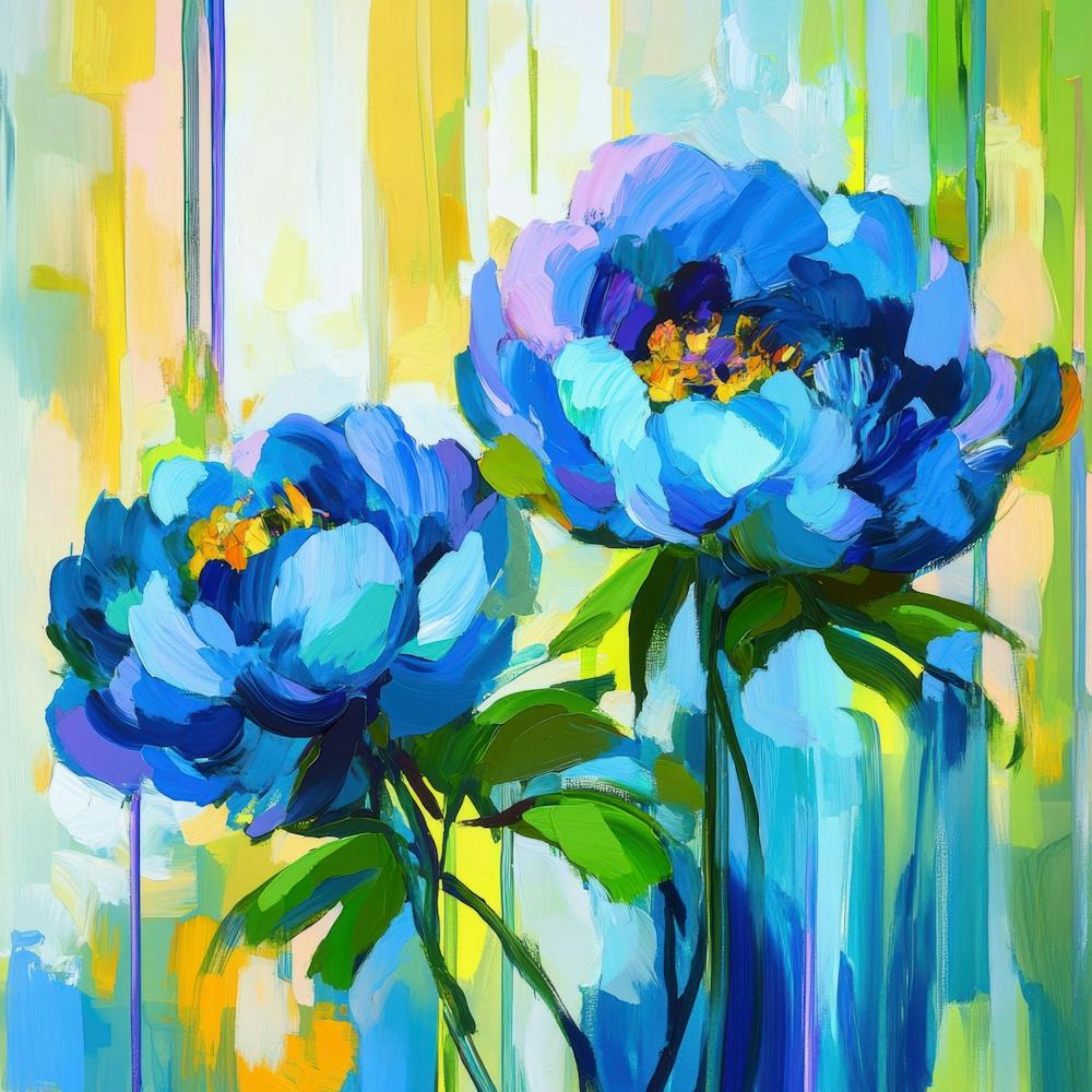Blue Peonies 4