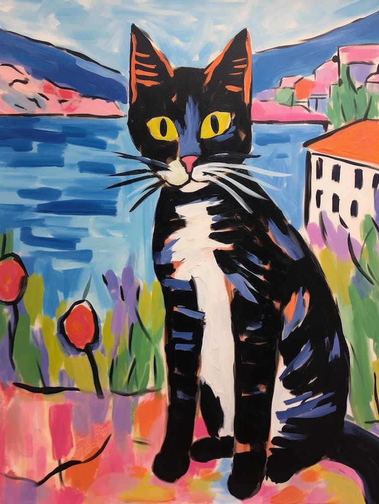 Painting Of A Cat In Sardinia Italy 2