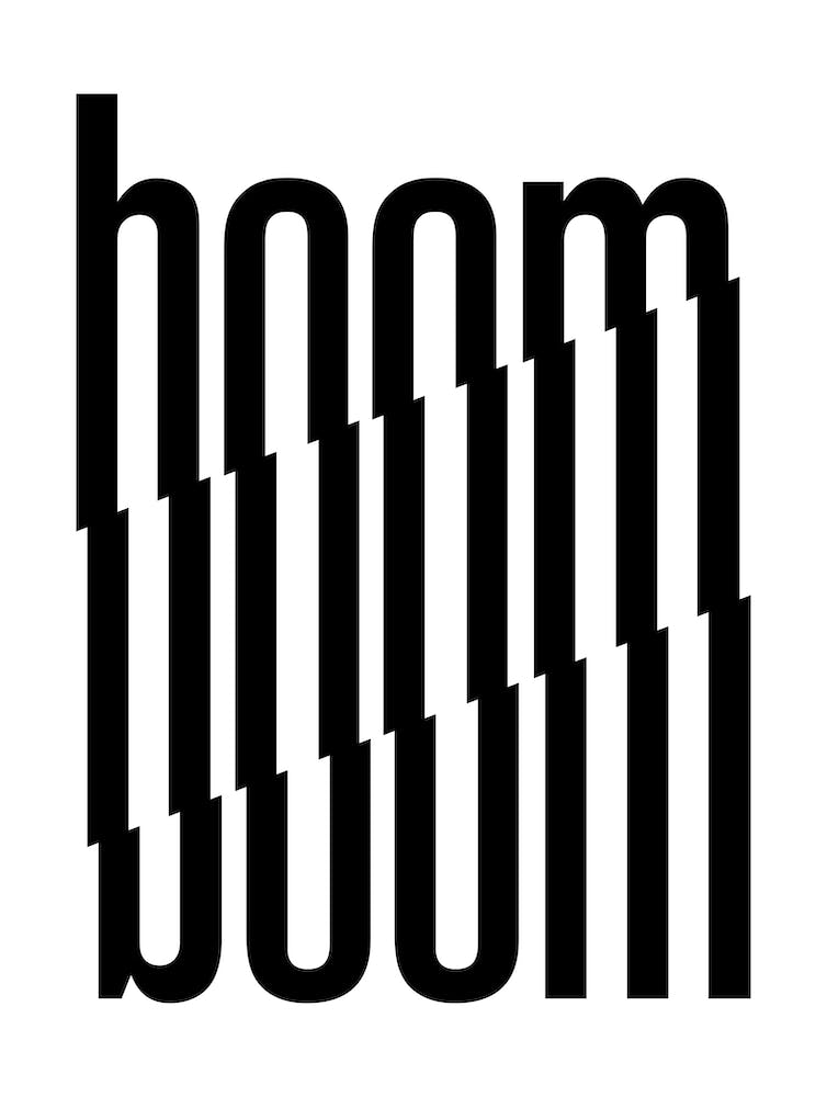 Boom type in black