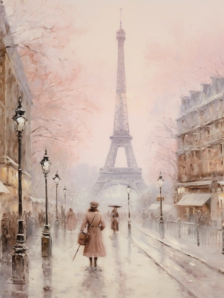 Dreamy Winter Painting Paris France 2