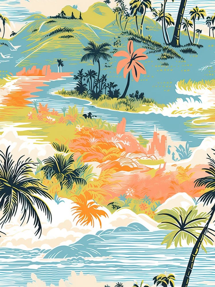 Bora Bora In French Polynesia, Inspired Travel Pattern 3