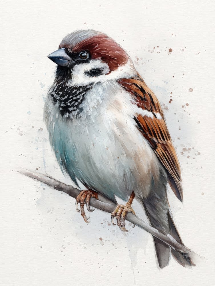 Aihrgdesign Isolated Watercolor Painting Of Birds Sparrow Per 00596044 98a8 4b51 Bc1d C70f08ce228b 2