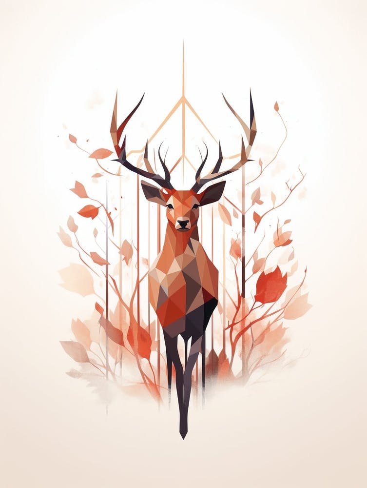 Deer Minimalist Abstract 3