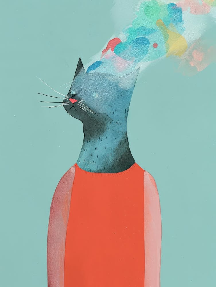 Cat With A Rainbow