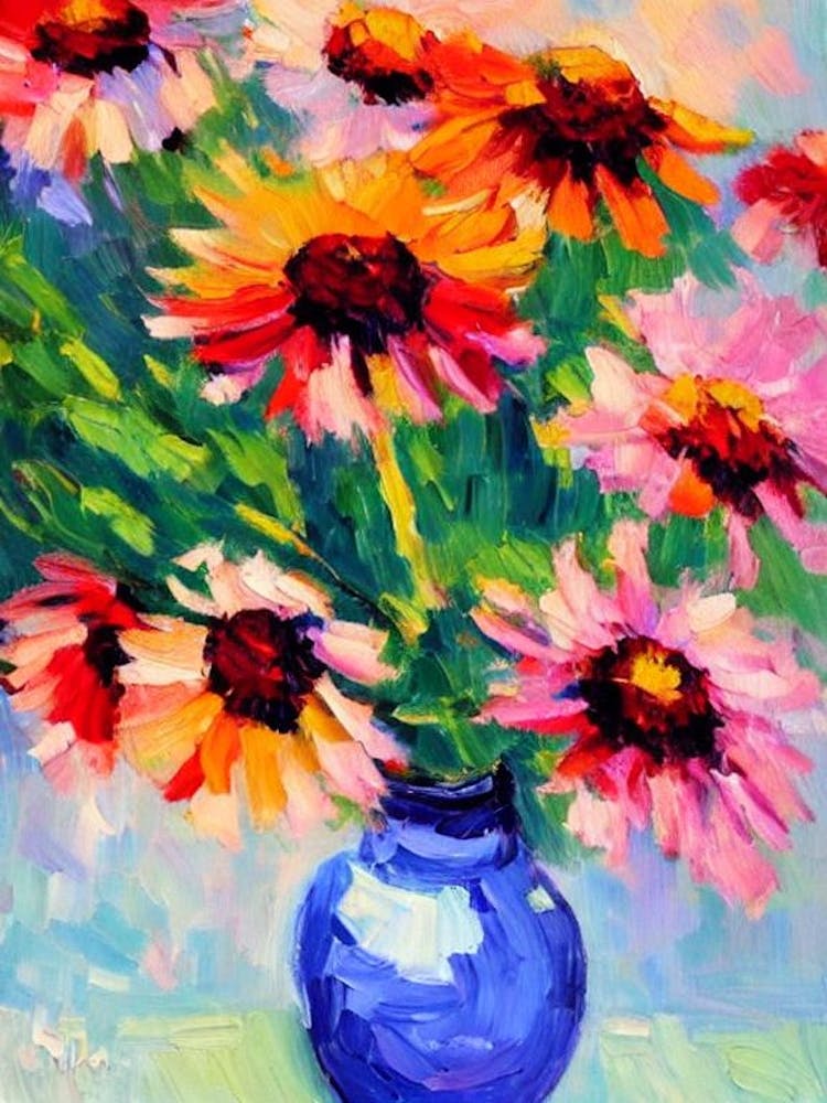 Echinacea Floral Abstract Block Colour 2 Flower