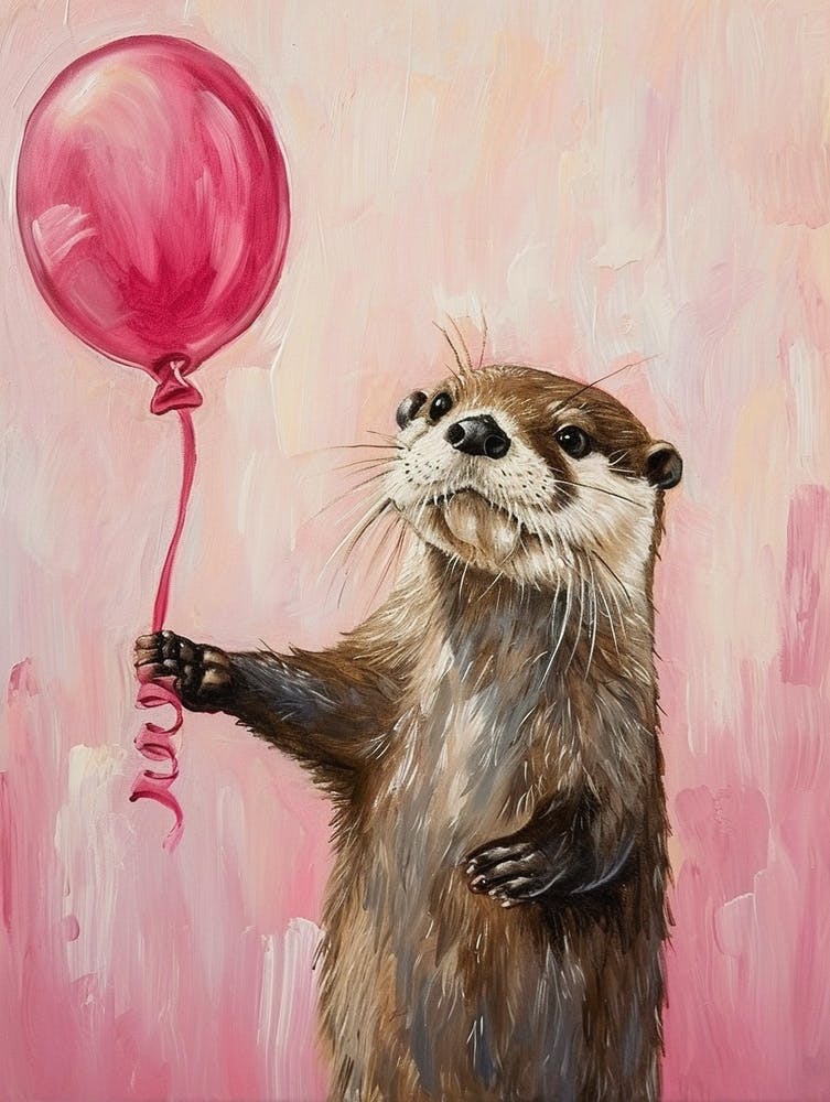 Cute Otter 3 With Balloon