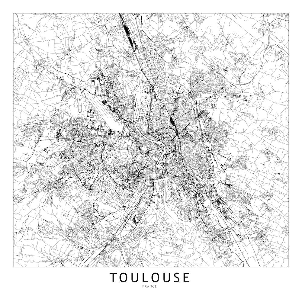 Toulouse White Map Square