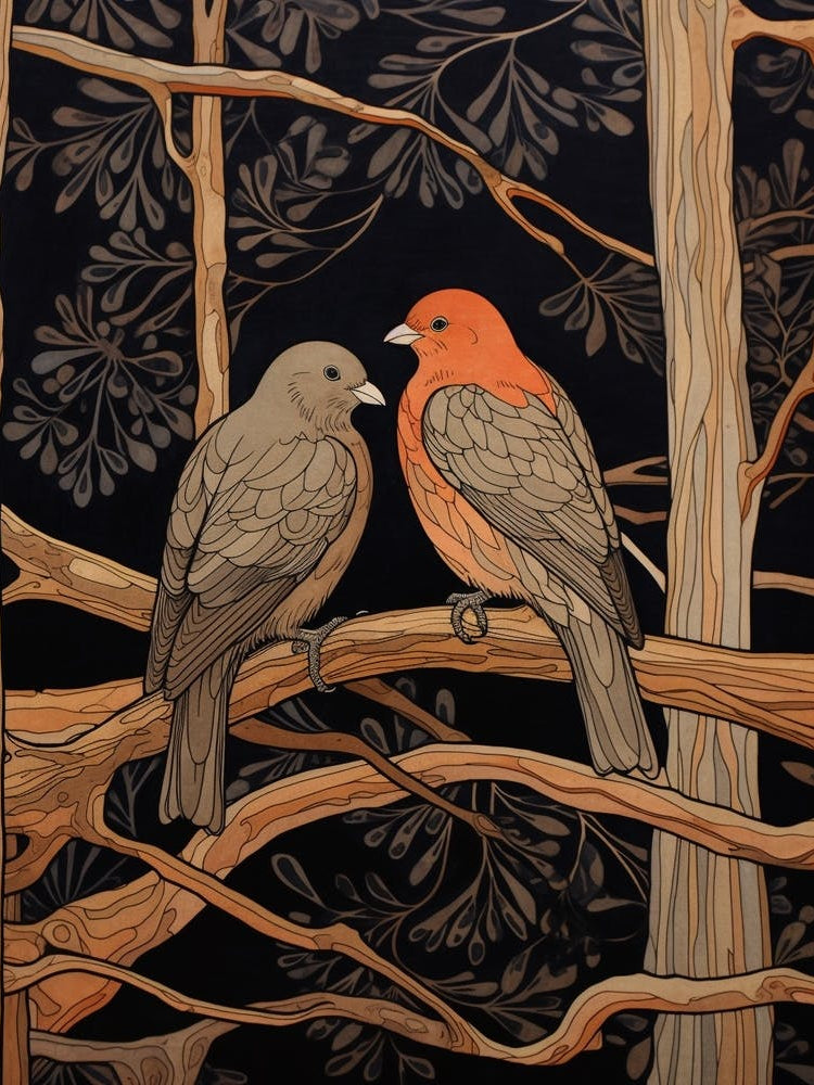 Two Birds Art Nouveau Poster 12