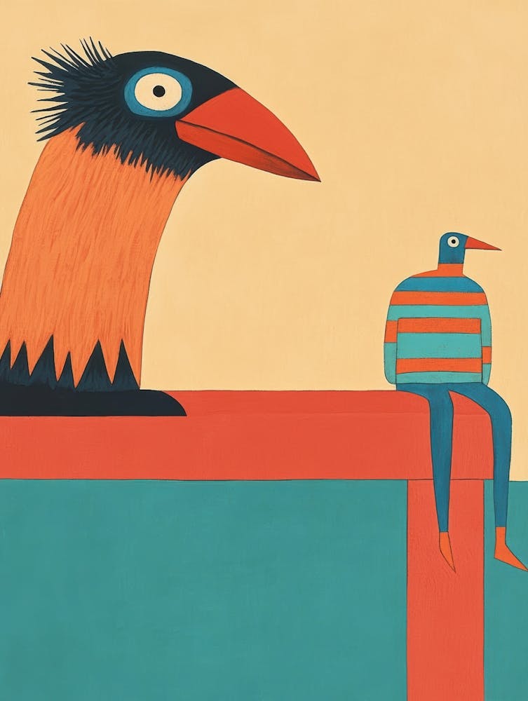 Vogel und Mann