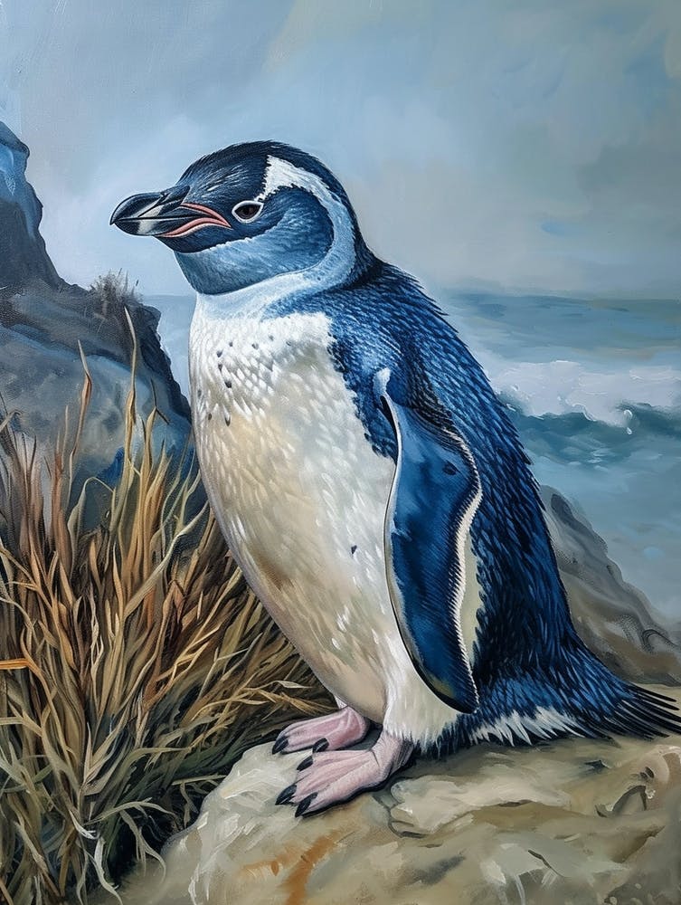 Adlie Penguin Oamaru Blue Penguin Colony Oil Painting 4