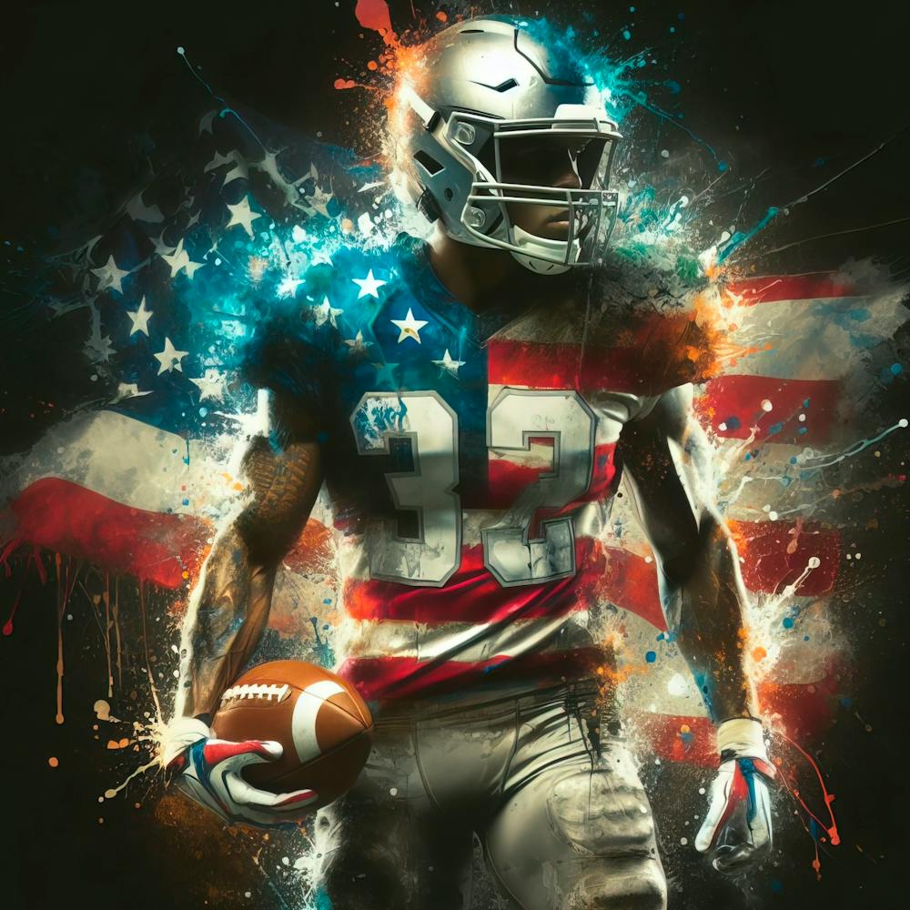 American-Football-Spieler in Aquarell 4
