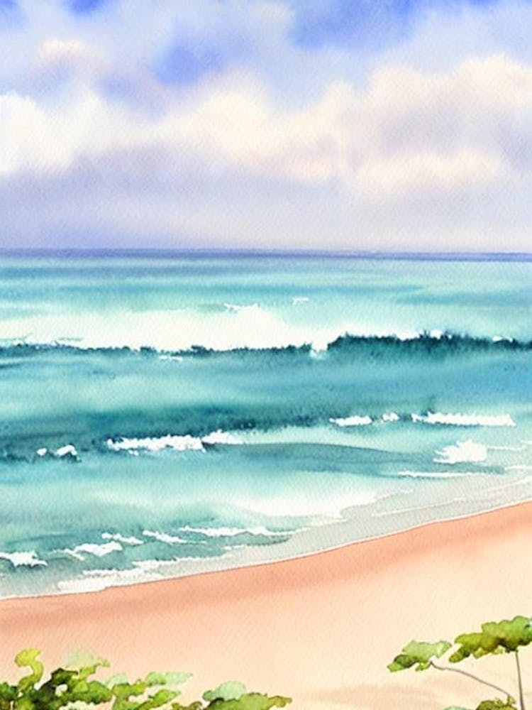Radisson Beach 3, Bali, Indonesien Aquarell