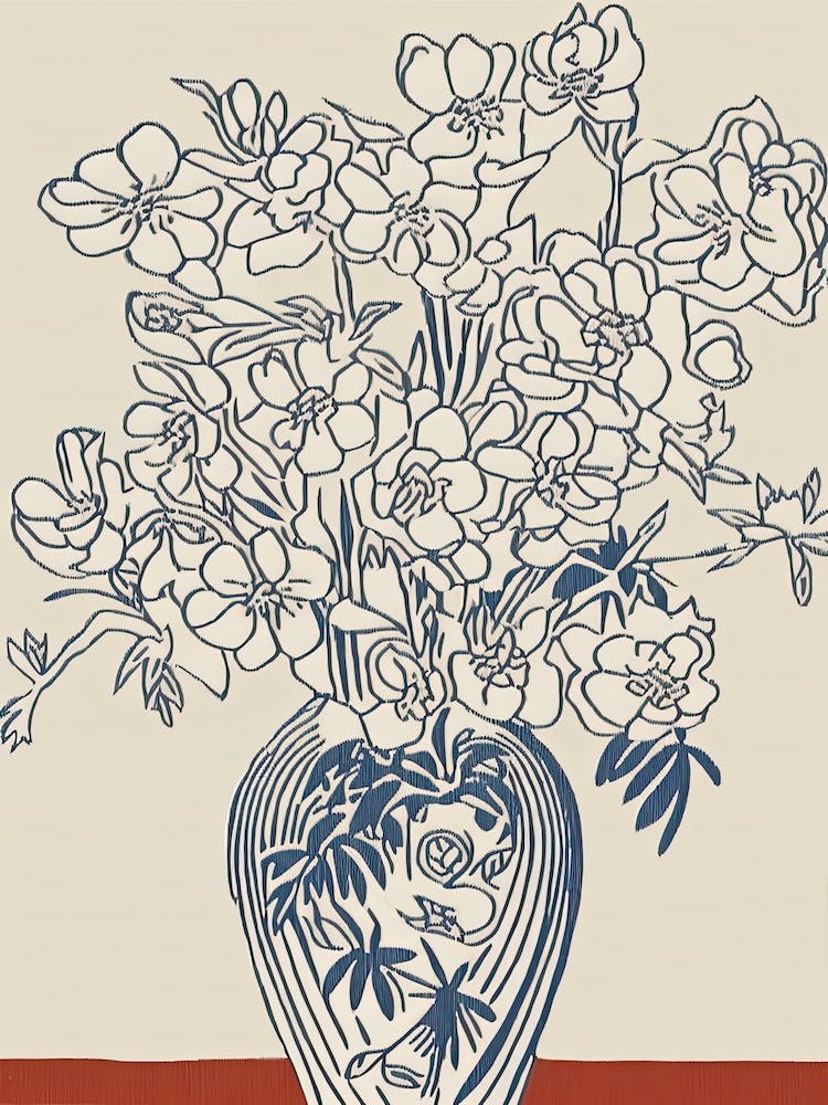 Floral Still Life Sketch Line Art 15