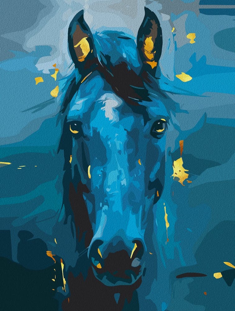 Majestic Blue Horse Art – Strength And Elegance