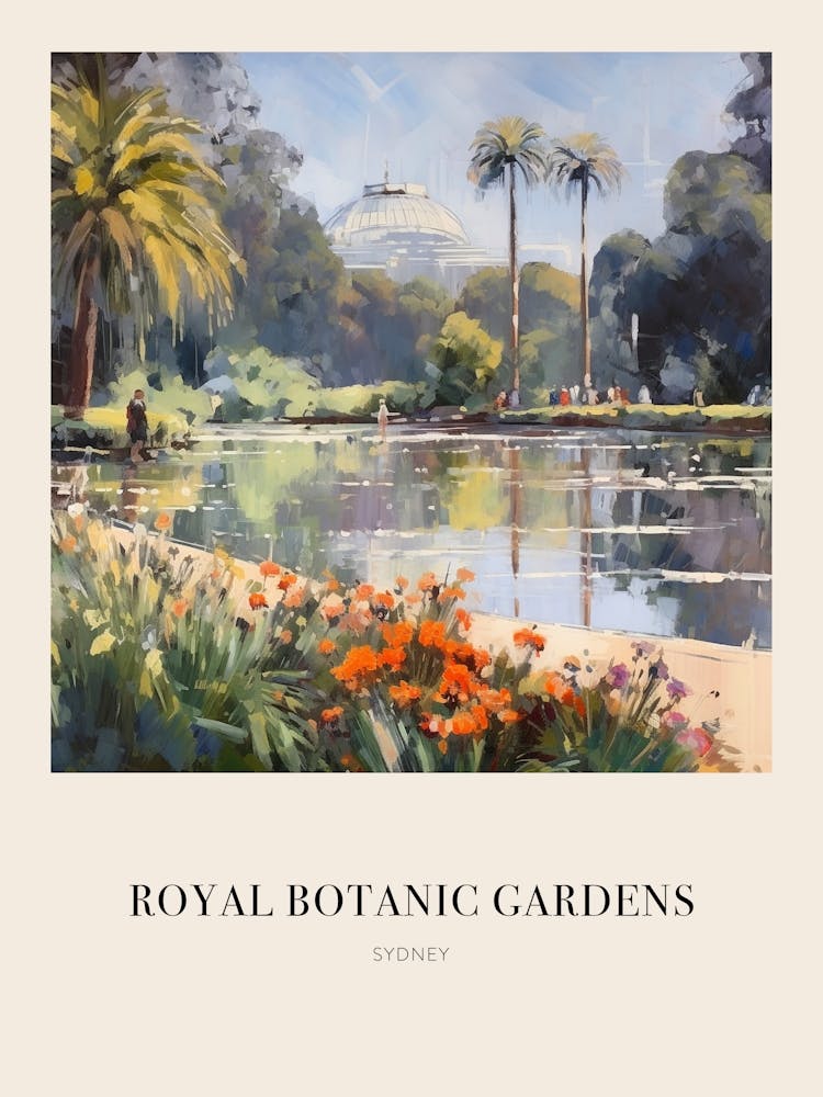 Royal Botanic Gardens Sydney Australia 2 Vintage Cezanne Inspired Poster