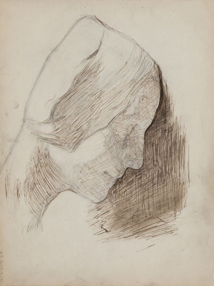 Naisen Pää, 1891part Of A Sketchbook By Magnus Enckell