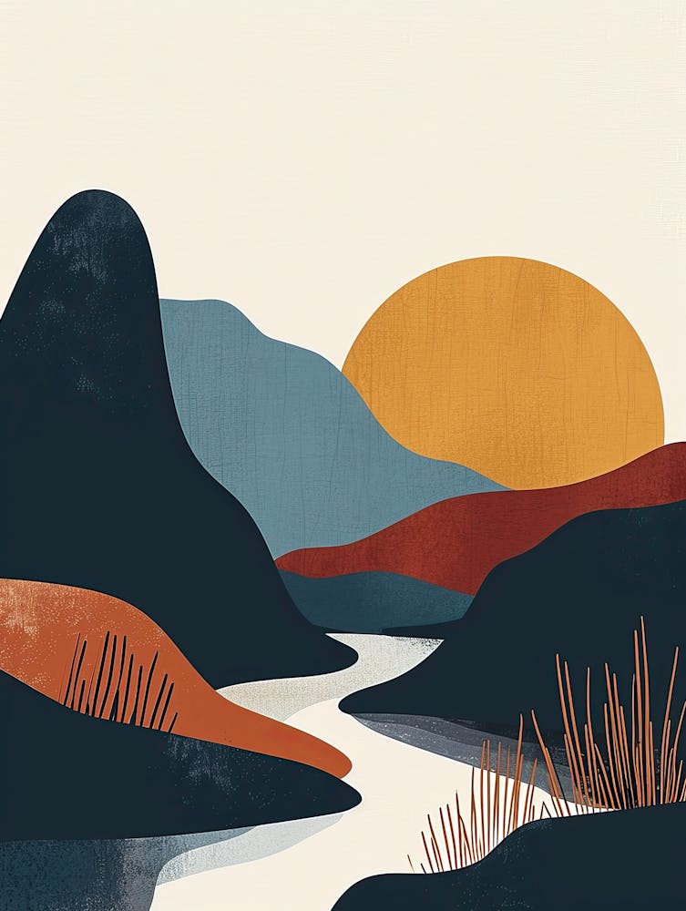 Sunset By The River, Scandinavian Minimalism