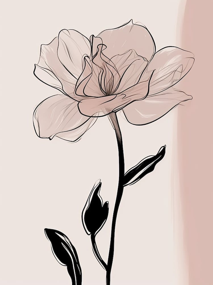Daffodils Line Art Flowers Illustration Neutral 19